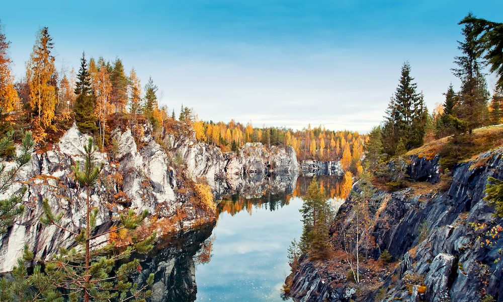 Мраморный каньон Рускеала в Карелии