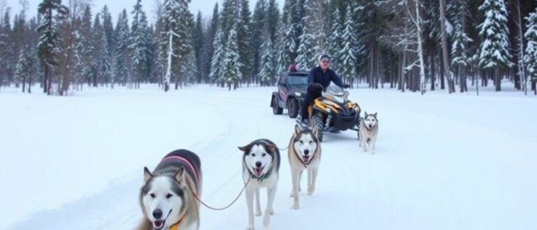 Отдых в Карелии зимой: лыжи, снегоходы, хаски